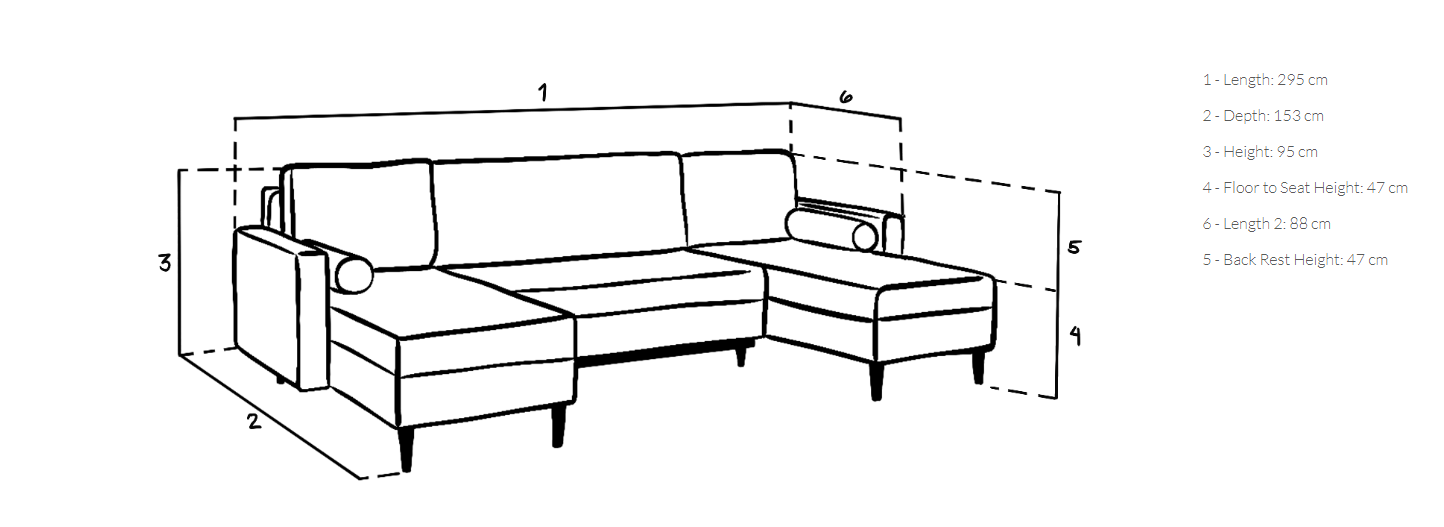 Port U Shape Sofa Bed
