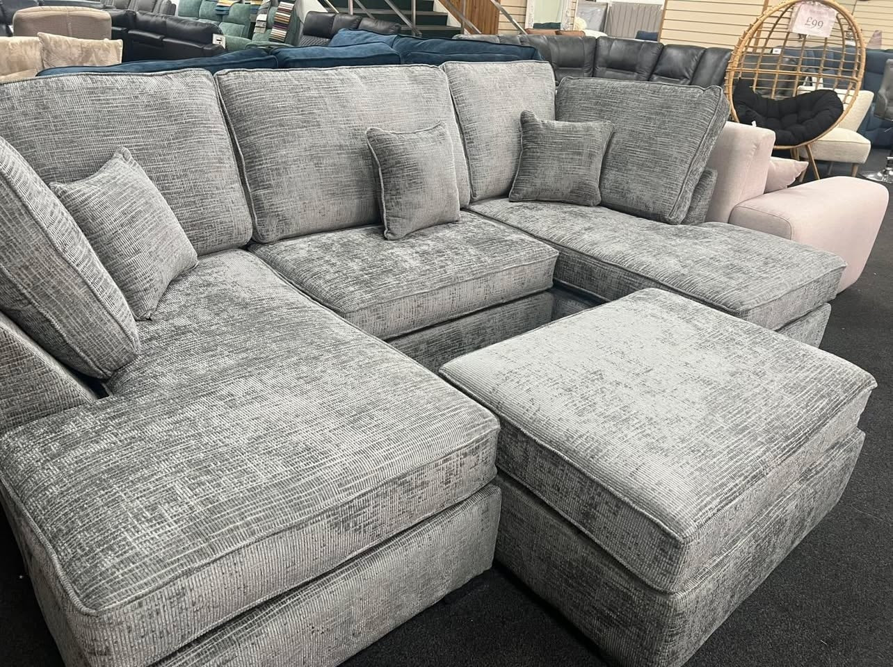 Miley U Shape Sofa & Stool