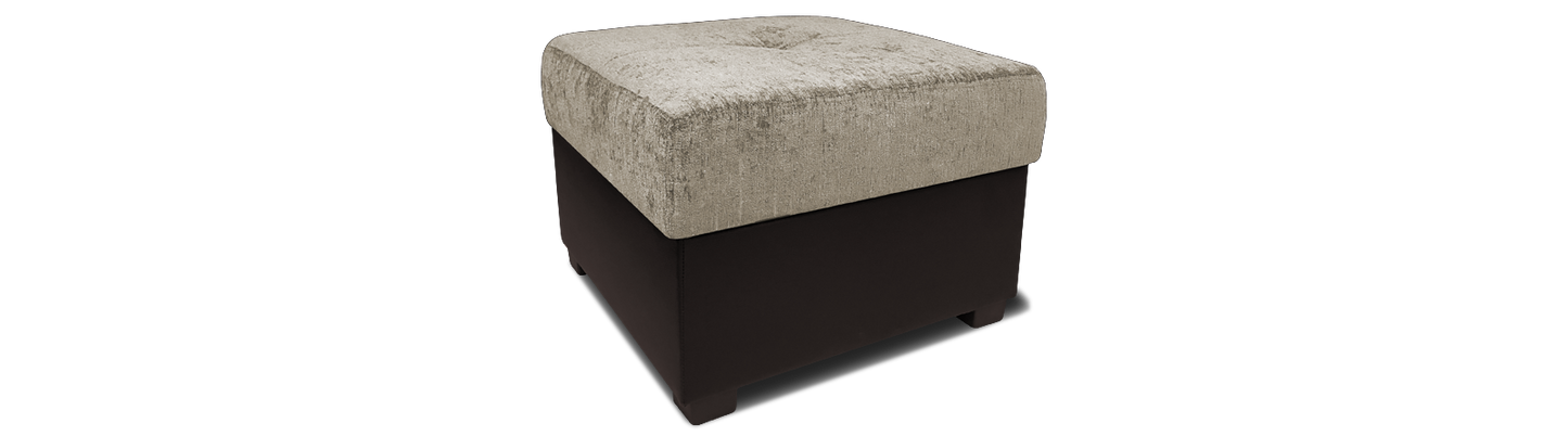 Footstool with Storage - Chenille Fabric