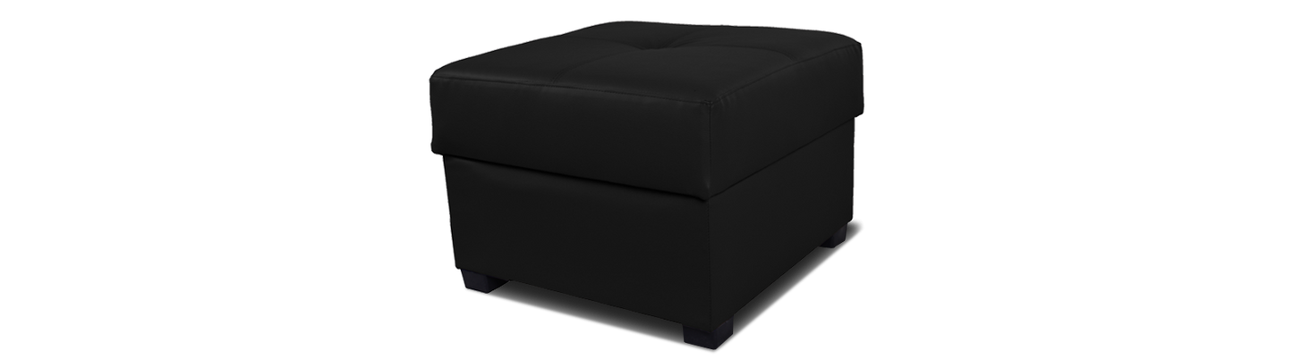 Footstool with Storage - Faux Leather