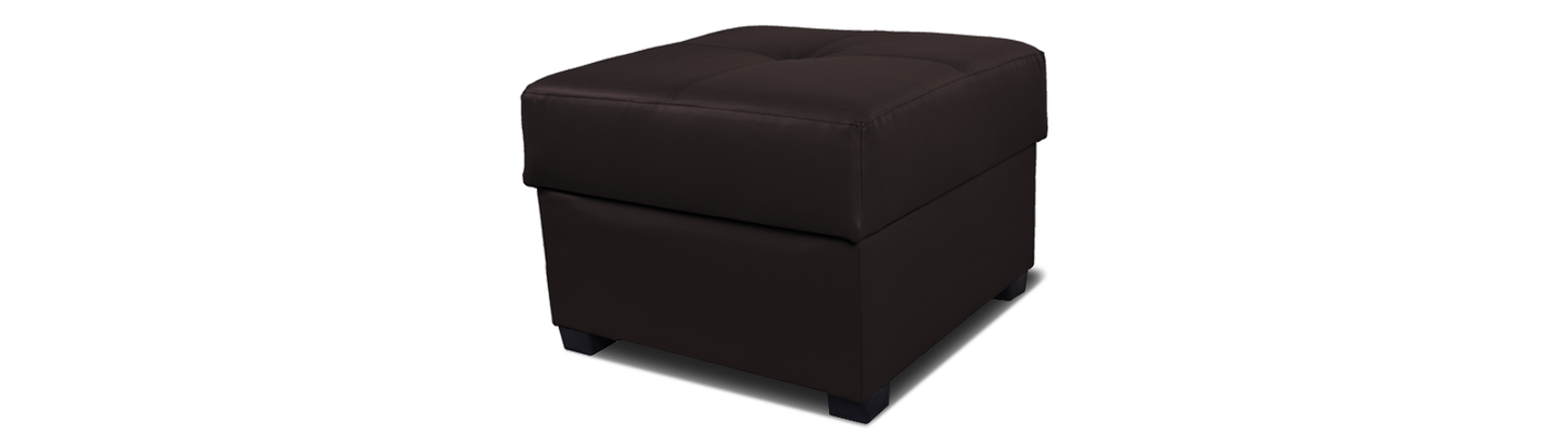 Footstool with Storage - Faux Leather
