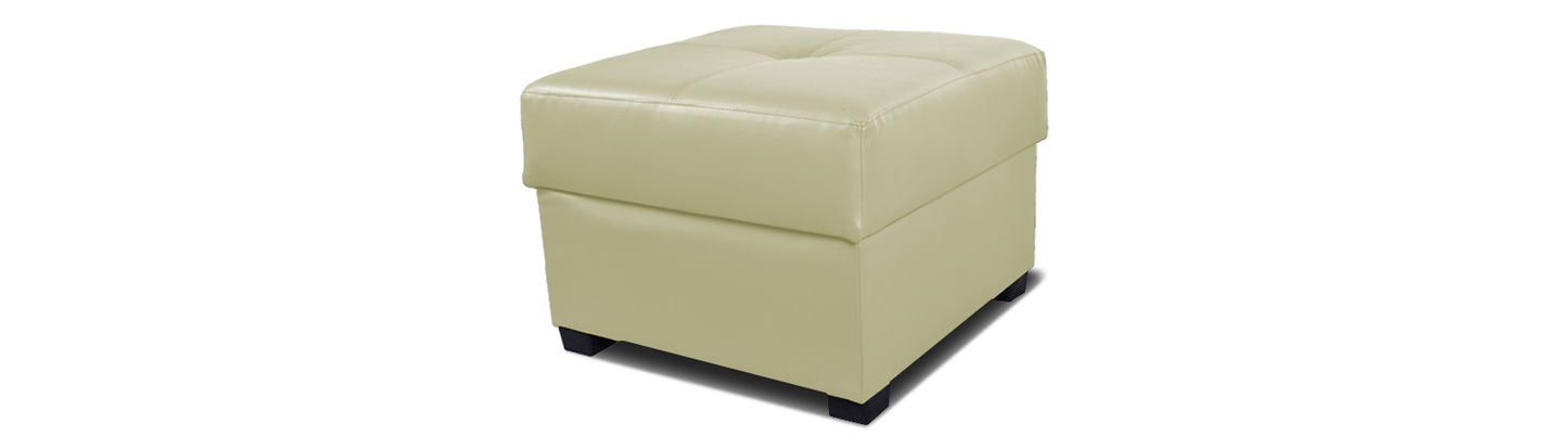 Footstool with Storage - Faux Leather