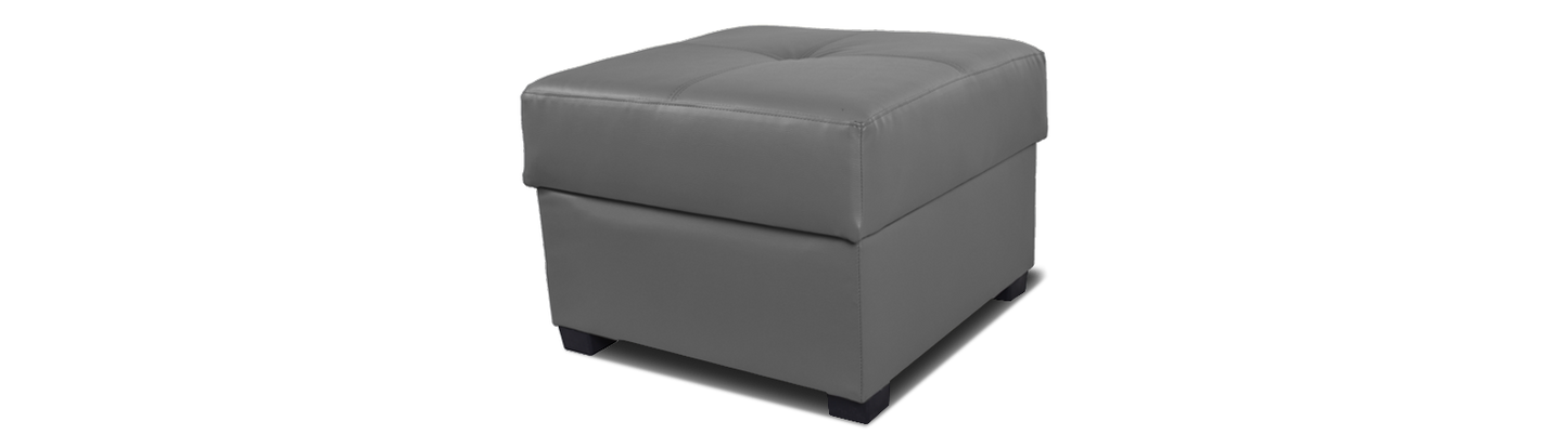 Footstool with Storage - Faux Leather
