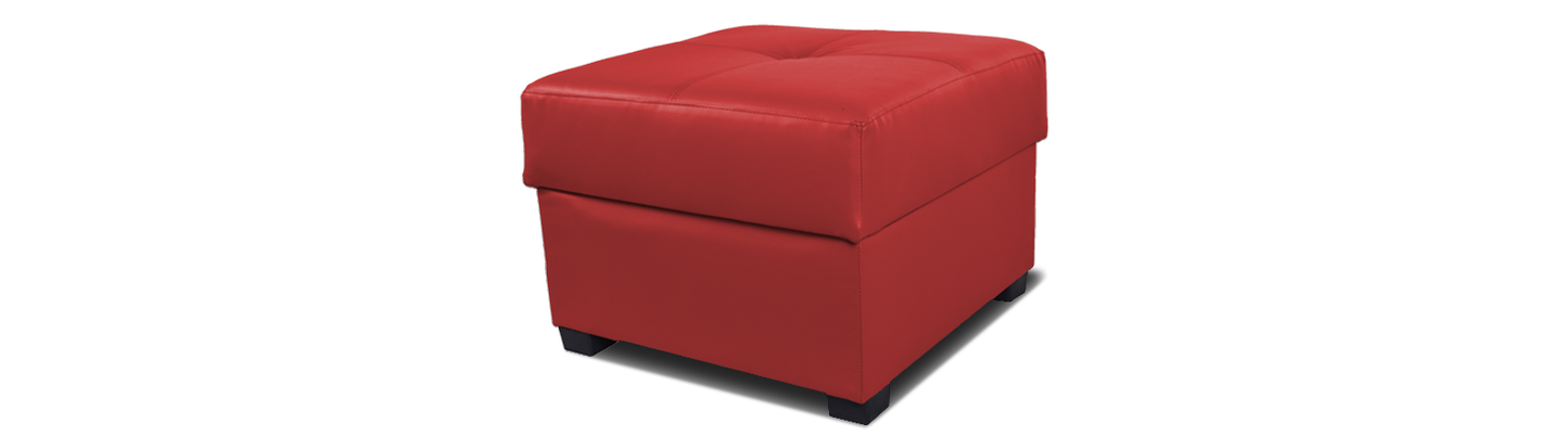 Footstool with Storage - Faux Leather