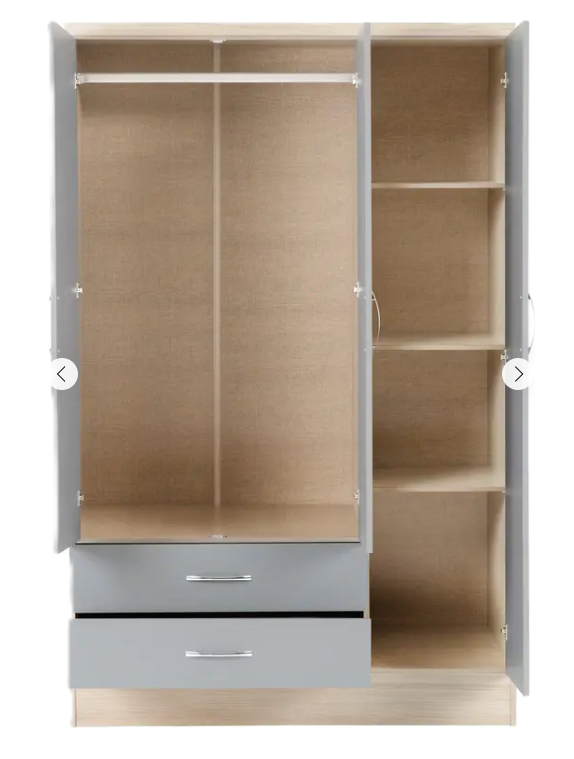 Nevada 3 Door 2 Drawer Wardrobe