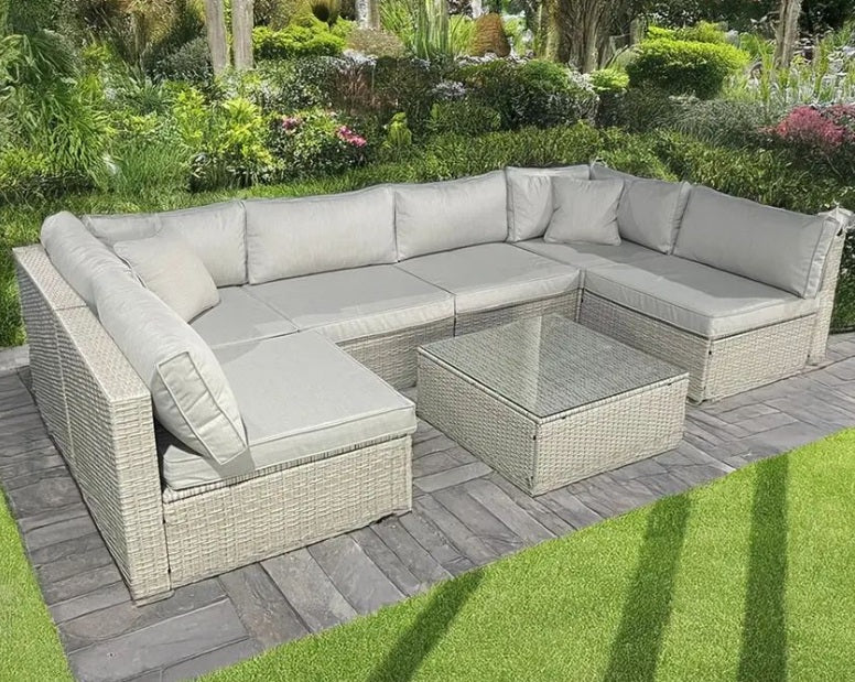 Rattan U Shape Garden Furniture With Table