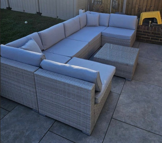 Rattan U Shape Garden Furniture With Table